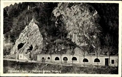 Ak Rübeland Oberharz am Brocken, Hermannshöhle, Eingang