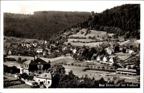 Ak Bad Liebenzell im Schwarzwald, Freibad, Panorama
