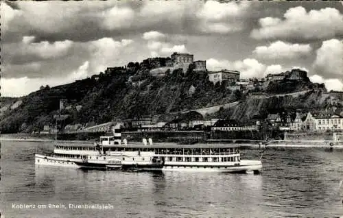 Ak Ehrenbreitstein Koblenz am Rhein, Festung, Schiff