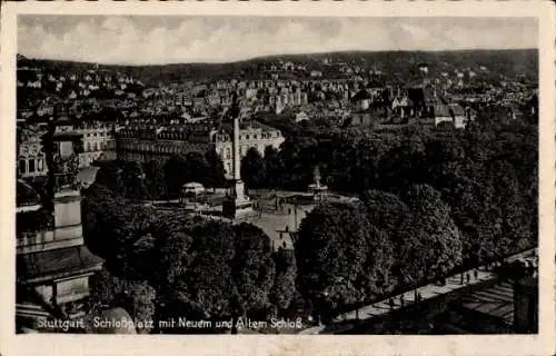 Ak Stuttgart in Württemberg, Schlossplatz, Neues und Altes Schloss