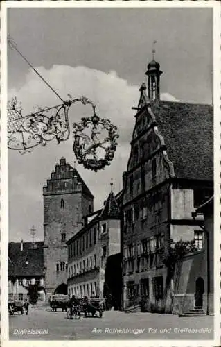 Ak Dinkelsbühl in Mittelfranken, Rothenburger Tor, Greifenschild