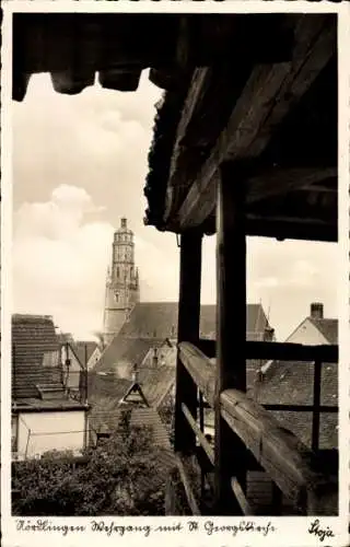 Ak Nördlingen, Wehrgang, St. Georgskirche