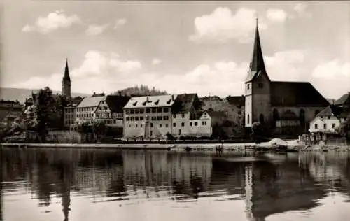 Ak Neckargemünd am Neckar, Fachwerkhaus, Kirche