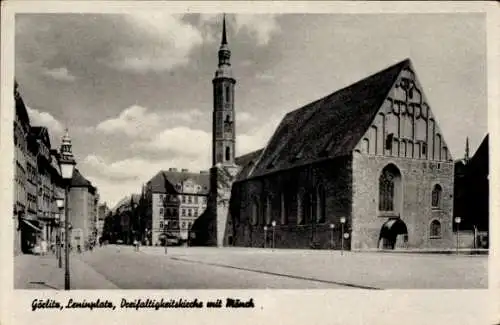 Ak Görlitz in der Lausitz, Dreifaltigkeitskirche mit Mönch