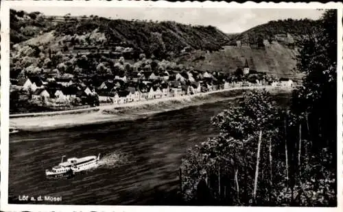 Ak Löf an der Mosel, Schiff, Panorama