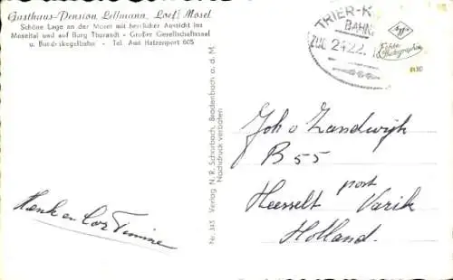 Ak Löf an der Mosel, Schiff, Panorama