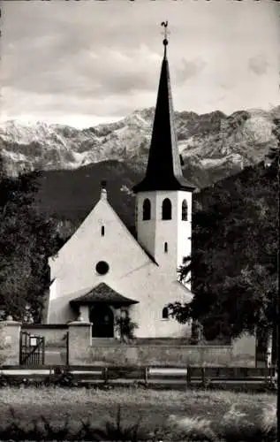 Ak Garmisch Partenkirchen in Oberbayern, evangelische Kirche