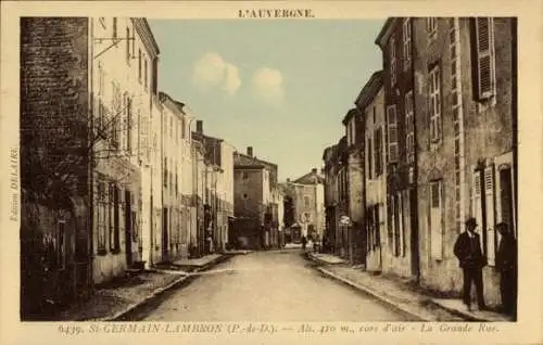 Ak St-Germain-Lambron Puy-de-Dôme, La Grande Rue