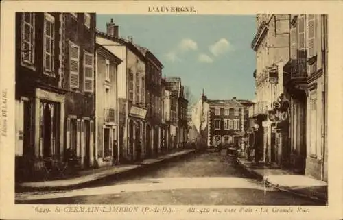 Ak St-Germain-Lambron Puy-de-Dôme, La Grande Rue