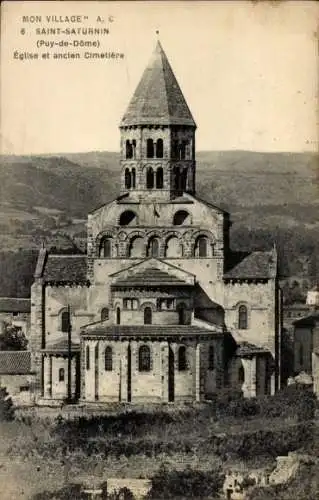 Ak Saint-Saturnin Puy-de-Dôme, Eglise et ancien Cimetiere