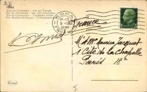 Ak Roma Rom Lazio, Konstantinsbogen