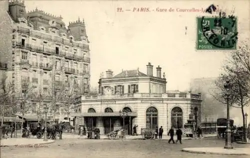 Ak Paris 17. Jahrhundert, Bahnhof Courcelles