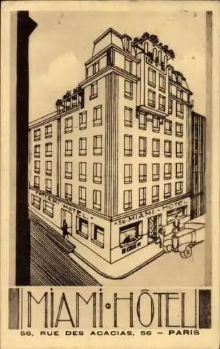 Künstler Ak Paris XVII, Rue des Acacias, Miami Hotel