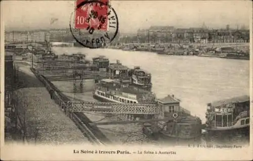 Ak Paris I Louvre, La Seine a travers Paris