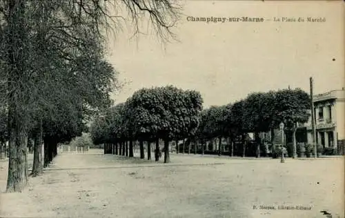 Ak Champigny sur Marne Val de Marne, Marktplatz