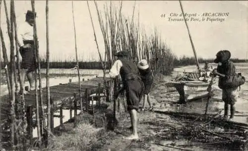 Ak Arcachon Gironde, Park für die Austernzucht