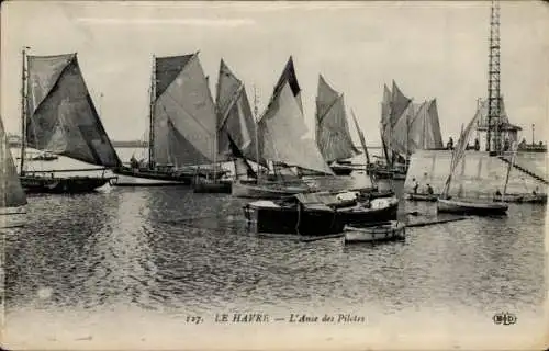 Ak Le Havre Seine Maritime, Hafen, Anse des Pilotes
