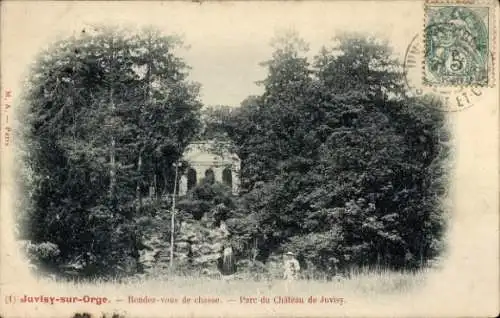 Ak Juvisy sur Orge Essonne, Schlosspark, Treffpunkt zur Jagd