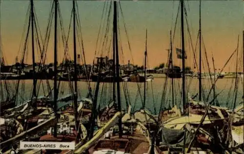 Ak Buenos Aires Argentinien, Boca, Hafen, Schiffe