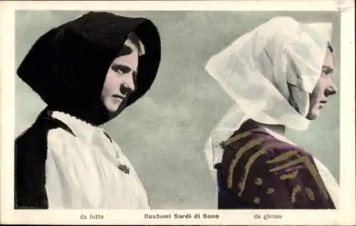 Ak Sardegna Italien, Zwei Frauen in italienischer Tracht, Kopftücher
