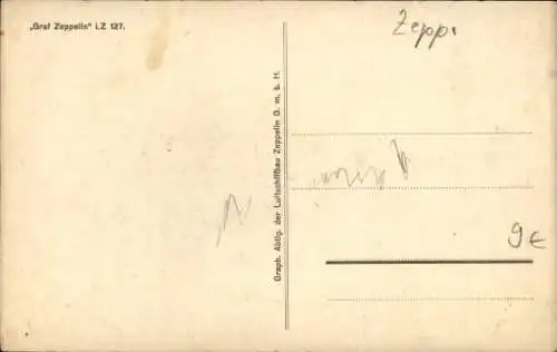 Ak Luftschiff LZ 127 Graf Zeppelin, Einbringen in die Luftschiffhalle