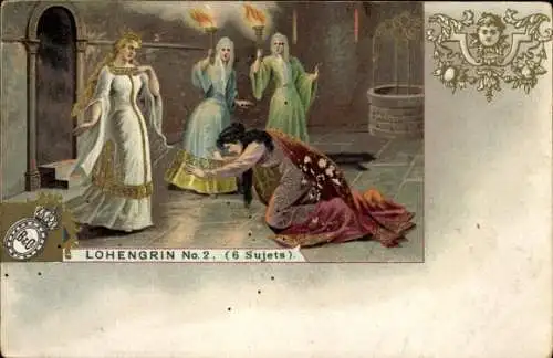 Litho Lohengrin, Frau mit Fackeln, Betende Frau, Herrscherin