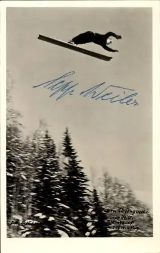 Ak Oberstdorf bayr. Allgäu, Internationale Ski Flug Woche 1950, Sepp Weiler
