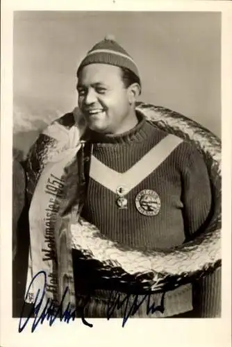 Foto Ak Andreas Anderl Ostler, Bobfahrer, Weltmeister 1951, Autogramm