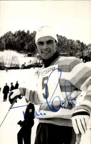 Foto Ak Skifahrer und Schauspieler Toni Sailer, Portrait, Autogramm