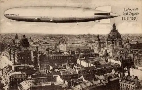 Ak Berlin Mitte, Luftschiff Graf Zeppelin LZ 127
