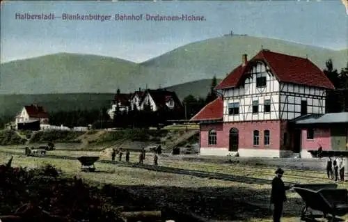 Ak Drei Annen Hohne Wernigerode am Harz, Halberstadt-Blankenburger Bahnhof