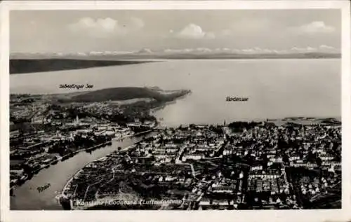 Ak Konstanz am Bodensee, Panorama, Luftaufnahme