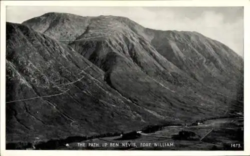 Ak Fort William Glen Nevis Schottland, Der Weg hinauf zum Ben Nevis