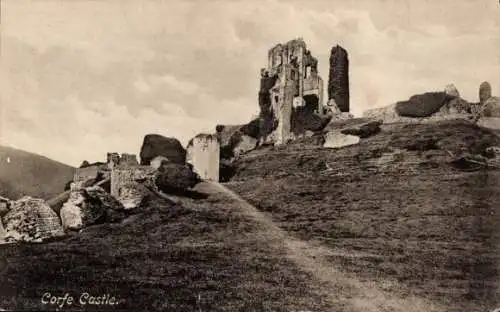 Ak Corfe Castle Dorset England, Schloss