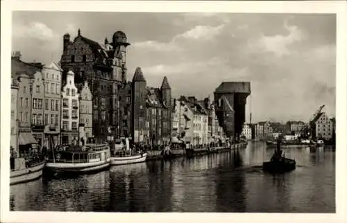 Ak Gdańsk Danzig, Lange Brücke, Krantor