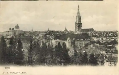 Ak Bern Stadt Schweiz, Teilansicht, Kirche