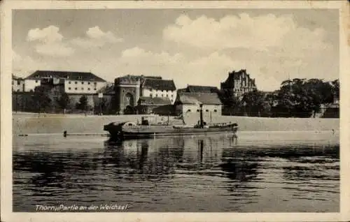 Ak Toruń Thorn Westpreußen, an der Weichsel, Schiff