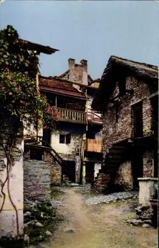 Ak Lugano Kanton Tessin Schweiz, altes tessinisches Haus