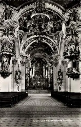 Ak Einsiedeln Kanton Schwyz Schweiz, Kloster Einsiedeln, Wallfahrtskirche, Innenansicht