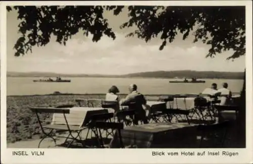 Ak Insel Vilm Putbus auf Rügen, Blick vom Hotel auf die Insel Rügen