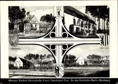 Ak Hermsdorf Thüringen, Mitropa Rasthof Hermsdorfer Kreuz, Berlin Nürnberg