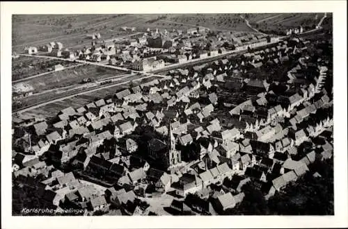 Ak Knielingen Karlsruhe in Baden Württemberg, Flugbild