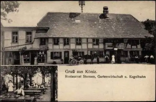 Ak Köniz Kanton Bern Schweiz, Restaurant Sternen, Kegelbahn