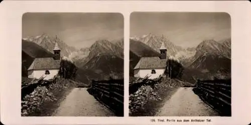 Stereo Foto Tirol, Partie aus dem Antholzer Tal, Kirche