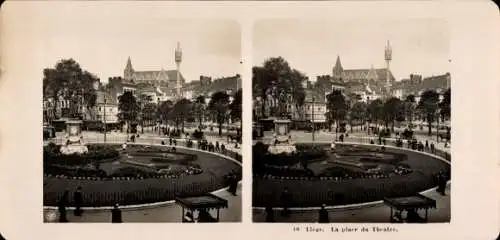 Stereo Foto Liège Lüttich Wallonien, Theaterplatz