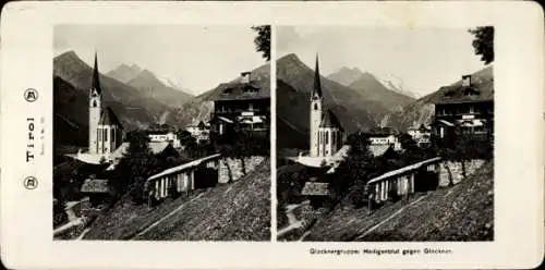 Stereo Foto Heiligenblut am Großglockner in Kärnten, Glocknergruppe, Kirche