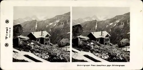 Stereo Foto Kärnten, Glocknergruppe, Franz Joseph Haus gegen Schobergruppe