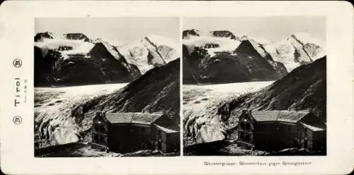 Stereo Foto Kärnten, Glocknergruppe, Glocknerhaus gegen Großglockner