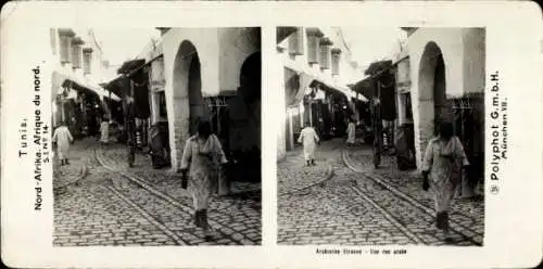 Stereo Foto Tunis Tunesien, Arabische Straße