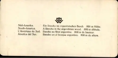 Stereo Foto Argentinien, Ein Rancho im argentinischen Busch